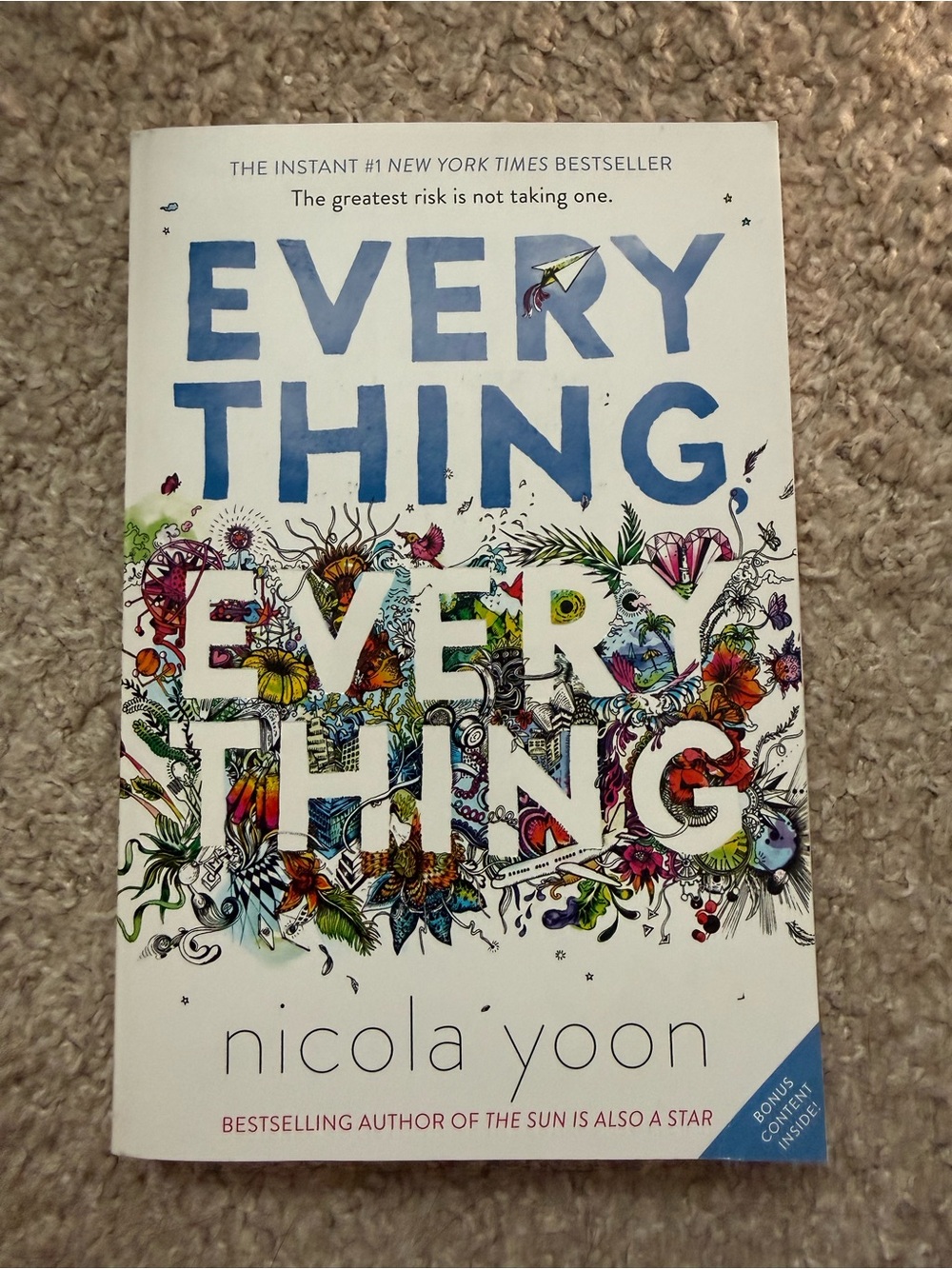 Everything by Nicola Yoon — White with Multicolor Floral Cover